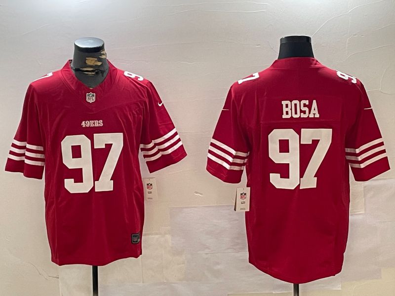 Men San Francisco 49ers #97 Bosa Red three generations 2024 Nike Limited NFL Jersey style 1->san francisco 49ers->NFL Jersey